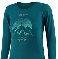 Koszulki i topy damskie - LS1415W Koszulka damska z długim rękawem OUTDOOR WOOL PRO zielony L - GÓRY 13 - miniaturka - grafika 1