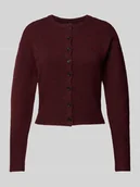 Swetry damskie - Kurtka z dzianiny z okrągłym dekoltem model ‘NOLA’ - miniaturka - grafika 1