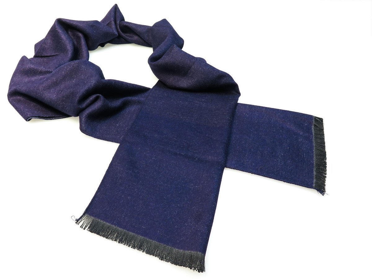 Granatowo-jasnoszary szalik męski R37