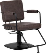 Fotele fryzjerskie - Activeshop Gabbiano fotel fryzjerski Katania Loft Old Leather ciemny brąz - miniaturka - grafika 1