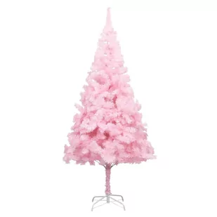 vidaXL Sztuczna choinka ze stojakiem, różowa, 213 cm, PVC - Choinki - miniaturka - grafika 1