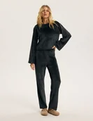 Piżamy damskie - Piżama damska długi rękaw Dreamy Bloovii ciemny szary M - miniaturka - grafika 1