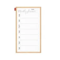Planery - Tablica planer, tygodniowy, nadruk w kolorze czarnym, rama drewniana, model 3, 30x60 cm - miniaturka - grafika 1