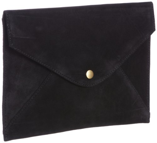 PIECES Damska kopertówka FINA Suede clutch wieczorowe wieczory, 28 EU, czarny - czarny czarny - 28x21 cm (B x H x T)