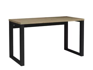 Biurko loft proste nowoczesne blat dąb artisan + czarny 135 cm - Biurka - miniaturka - grafika 1