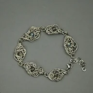 Bransoletki - Bransoletka regulowana kolorowe labradoryty wire wrapping - miniaturka - grafika 1