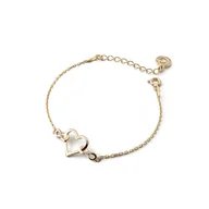 Bransoletki - Bransoletka na łańcuszku anker, serce i nieskończoność, srebro 925 w złotym pokryciu - miniaturka - grafika 1