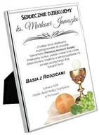 Ikony i obrazy sakralne - Obrazek w srebrnej ramce - podziękowanie dla księdza od dzieci komunijnych - miniaturka - grafika 1