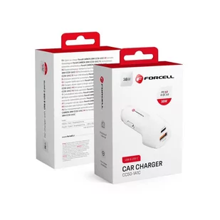 Forcell Carbon Ładowarka Samochodowa Usb-C 3.0 Pd20w + Usb Qc3.0 18w 5a Cc50-1a1c Biała (Total 38w) - Ładowarki samochodowe - miniaturka - grafika 1