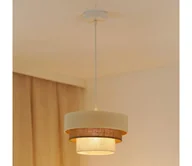 Lampy sufitowe - Brilagi -Żyrandol na lince DENVER LUNETA 1xE27/15W/230V śr. 25 beżowy/brązowy/kremowy - miniaturka - grafika 1