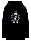 Bluzy dla chłopców - Chłopięca bluza z kapturem nadruk bałwanka czarna Tup Tup - miniaturka - grafika 1