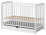 Łóżeczka i kojce - Łóżeczko niemowlęce Andrzej z szufladą biały kryjący wyjmowane szczeble - miniaturka - grafika 1