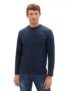 Koszulki męskie - TOM TAILOR Koszulka męska z długim rękawem, 10668 - Sky Captain Blue, XXL - grafika 1