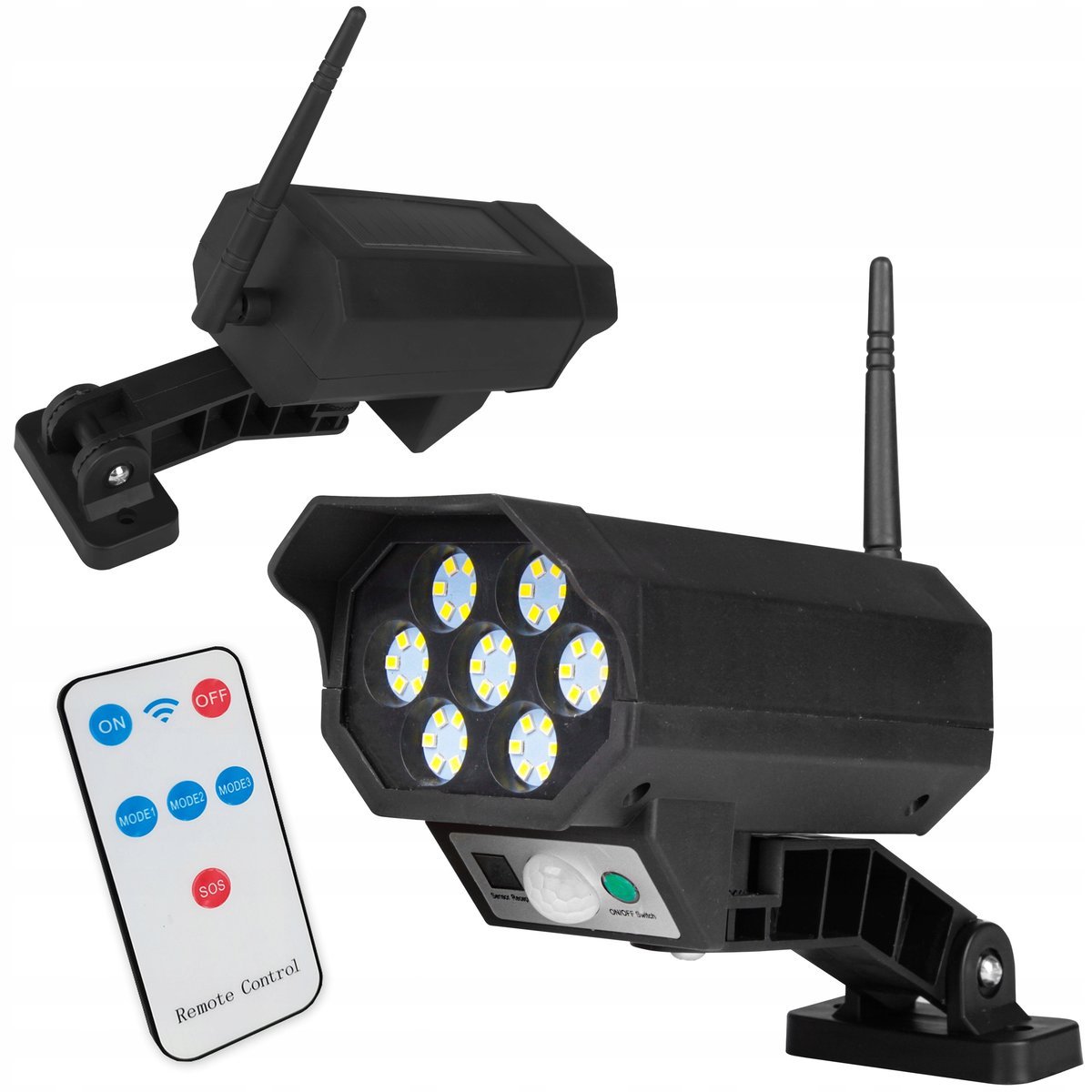 LAMPA SOLARNA LED ATRAPA KAMERY CZUJNIK RUCHU OGRODOWA