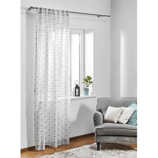 Firana z ukrytymi patkami TREND 140 x 245 cm, kol. szary - Firany - miniaturka - grafika 1