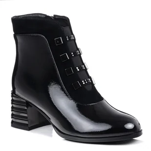 Botki damskie jesienne ocieplane lakierowane DiA MR52-144 na obcasie-37 - S.Barski - Botki damskie Botki damskie jesienne ocieplane lakierowane DiA MR52-144 na obcasie-37 - S.Barski - Botki damskie - miniaturka - grafika 1