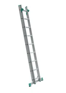 Drabiny - ALVE Aluminiowa dwuczęściowa drabina uniwersalna EUROSTYL przystosowana do używania na schodach, 2x11 szczebli, długość 5,13 m 558008 - miniaturka - grafika 1