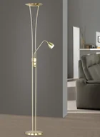 Lampy stojące - Trio Leuchten Lampa podłogowa Jazz 2 z ramieniem do czytania LED matowy złoty - miniaturka - grafika 1