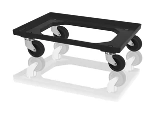 ESD plastikowy wózek na skrzynki 600x400 mm, 4 koła obrotowe - Pojemniki przemysłowe - miniaturka - grafika 1