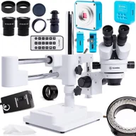 Mikroskopy i lupy - Mikroskop Stereoskopowy Techrebal 10HW Oświetlenie 56x LED Soczewka 0,5 Kamera Blue Waterfall Wyświetlacz 10 cali - miniaturka - grafika 1