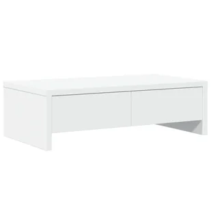vidaXL Podstawa pod monitor z szufladami Biała 50x27x15 cm Materiał drewnopochodny - Akcesoria do monitorów - miniaturka - grafika 1