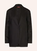 Marynarki i żakiety damskie - Max Mara Studio Blezer Angizia Z Lnu Z Koronką schwarz - miniaturka - grafika 1