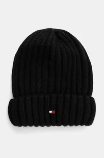 Tommy Hilfiger czapka wełniana kolor czarny wełniana AM0AM12798 - Czapki męskie - miniaturka - grafika 1