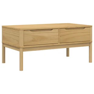 vidaXL Stolik kawowy FLORO wosk brązowy 99x55,5x45 cm lite drewno sosnowe - Ławy i stoliki kawowe - miniaturka - grafika 1