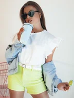 Spodenki damskie - Szorty jeansowe damskie GLAMWEAR żółte Dstreet SY0361-XS - miniaturka - grafika 1