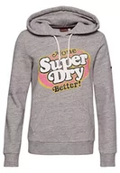 Bluzy damskie - Superdry Vintage Cooper Classic Hood Bluza damska, Athletic Grey Marl, 34 - miniaturka - grafika 1