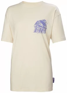 Koszulki sportowe damskie - Damski t-shirt z nadrukiem Helly Hansen Women's Play - kremowy - HELLY HANSEN - grafika 1