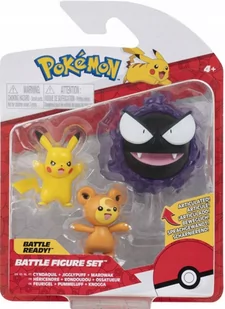 POKEMON Battle Figure 3-pak - Pikachu +Teddiursa + Gastly - Figurki dla dzieci - miniaturka - grafika 1