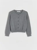 Swetry dla dziewczynek - Reserved - Kardigan na guziki - ciemnoszary - miniaturka - grafika 1