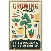 Tablice i flipcharty - Nostalgic-Art Szyld 20x30 cm Growing a Garden - miniaturka - grafika 1
