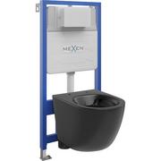Stelaże i zestawy podtynkowe do WC - Mexen zestaw podtynkowy WC stelaż Fenix Slim z miską WC Lena, czarny mat - miniaturka - grafika 1