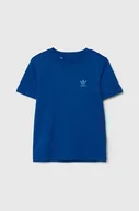 Koszulki dla chłopców - adidas Originals t-shirt bawełniany dziecięcy kolor niebieski gładki - miniaturka - grafika 1