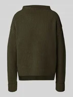 Swetry damskie - Sweter z dzianiny o kroju regular fit z mieszanki bawełny model ‘SELMA’ - miniaturka - grafika 1