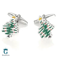 Spinki do mankietów i krawatów - Spinki do mankietów Choinka Boże Narodzenie X2 N146 - miniaturka - grafika 1