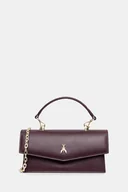 Torebki damskie - Patrizia Pepe torebka skórzana kolor bordowy 2B0032 L061 - miniaturka - grafika 1