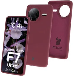 Bizon Silikonowe etui Soft Case do Xiaomi POCO F7 Ultra, ciemnofioletowe - Etui i futerały do telefonów - miniaturka - grafika 1
