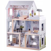 Domki dla lalek - Drewniany domek dla lalek w stylu Boho led ZA4131 - miniaturka - grafika 1