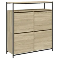 Szafki na buty - vidaXL Szafka na buty z 4 klapami dąb sonoma 100x34x112 cm - miniaturka - grafika 1
