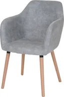 Krzesła - Krzesło do jadalni Malmö T381, krzesło kuchenne, design retro 50s ~ tekstylia, beton vintage szary, jasne nogi - miniaturka - grafika 1