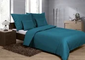 Pościel - Matex Pościel satynowa 160x200 Gold turkusowa 37 z jaśkami jednobarwna - miniaturka - grafika 1
