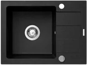 Zlewozmywaki - Zlewozmywak granitowy Pyramis Sparta 59x44 1B1D Karbon - miniaturka - grafika 1