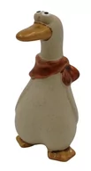 Figurki dekoracyjne - Kaczka figurka ceramiczna śmieszna mała z szalikiem - miniaturka - grafika 1
