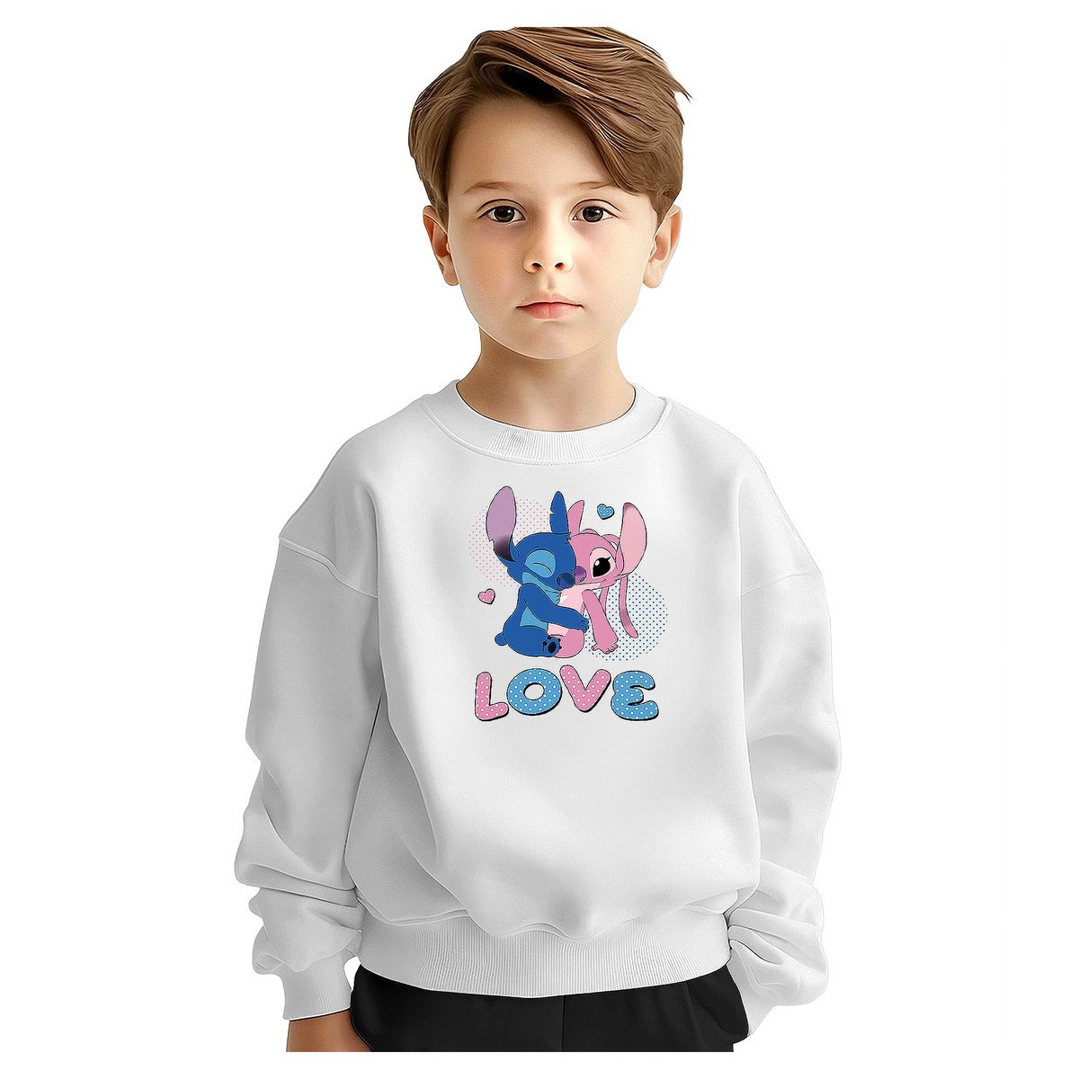 BLUZA DZIECIĘCA MŁODZIEŻOWA STITCH LOVE 134-140 WZORY PREZENT