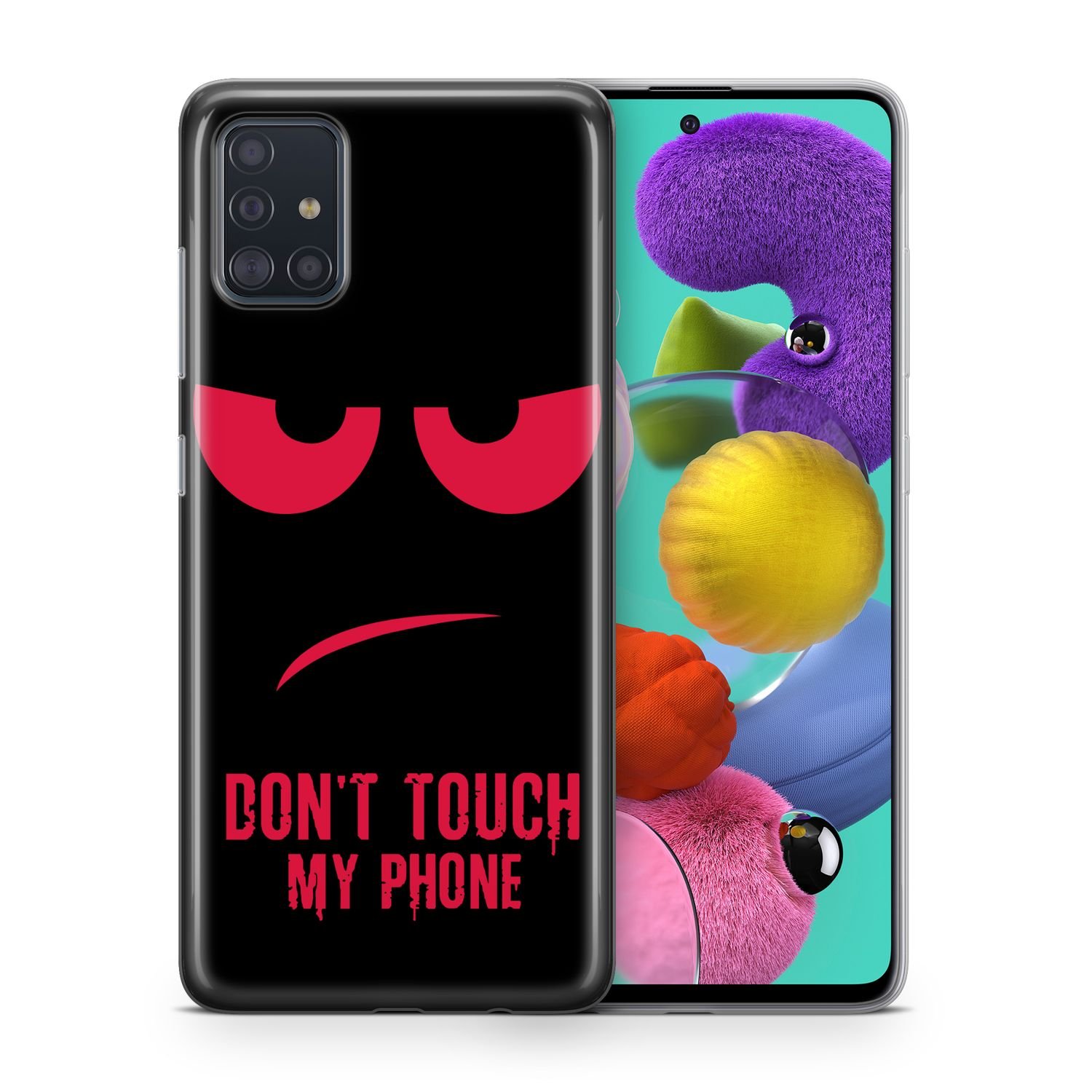 Etui na telefon komórkowy Samsung Galaxy Protective Case Cover Bumper Case Shell Ultra Thin, Model: Samsung Galaxy A51, Wybierz wzór: Dont Touch My Phone Red