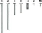 Akcesoria do skatingu - Nijdam Śrubki i osie zapasowe do rolkowrotek 22AA - miniaturka - grafika 1