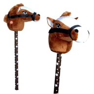 Figurki dla dzieci - Koń Na Patyku Hobby Horse Konik Na Kiju Maskotka Kucyk Pluszak + Dźwięk - miniaturka - grafika 1